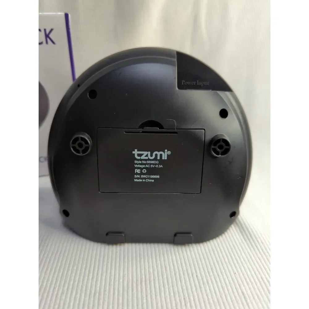 Tzumi AM/FM Radio Alarm Clock Black‎ LED Digital Display 6696DG AC Powered